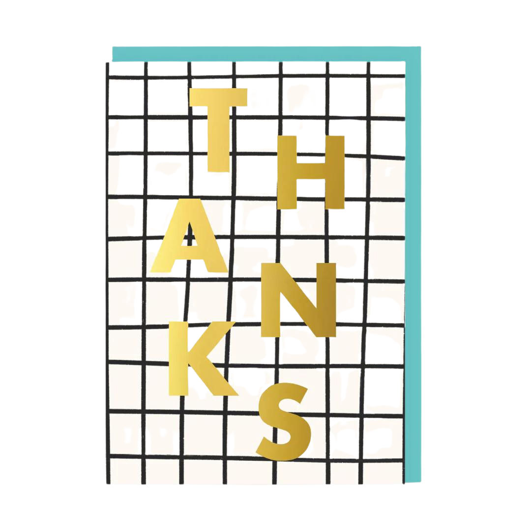 Thanks Grid Pattern Greeting Card