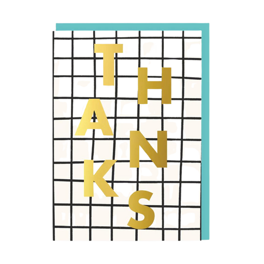 Thanks Grid Pattern Greeting Card